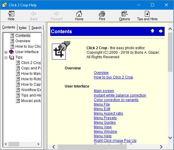 Click 2 Crop for Windows help.