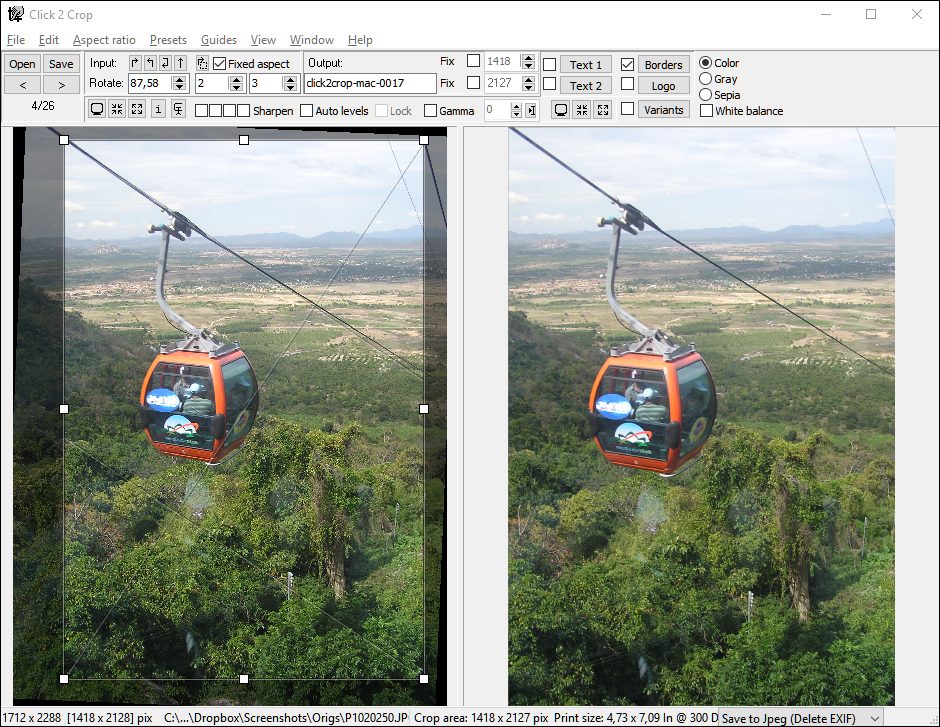 Click 2 Crop for Windows screenshot
