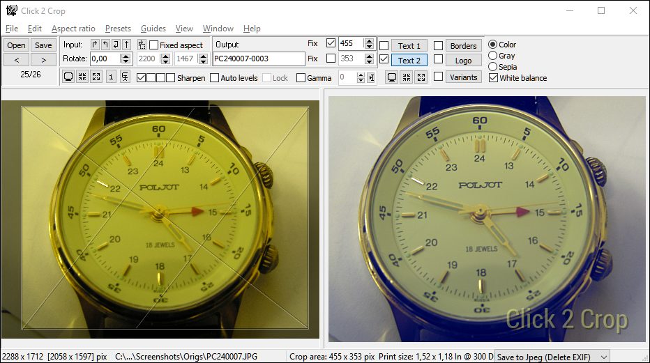 Click 2 Crop for Windows screenshot