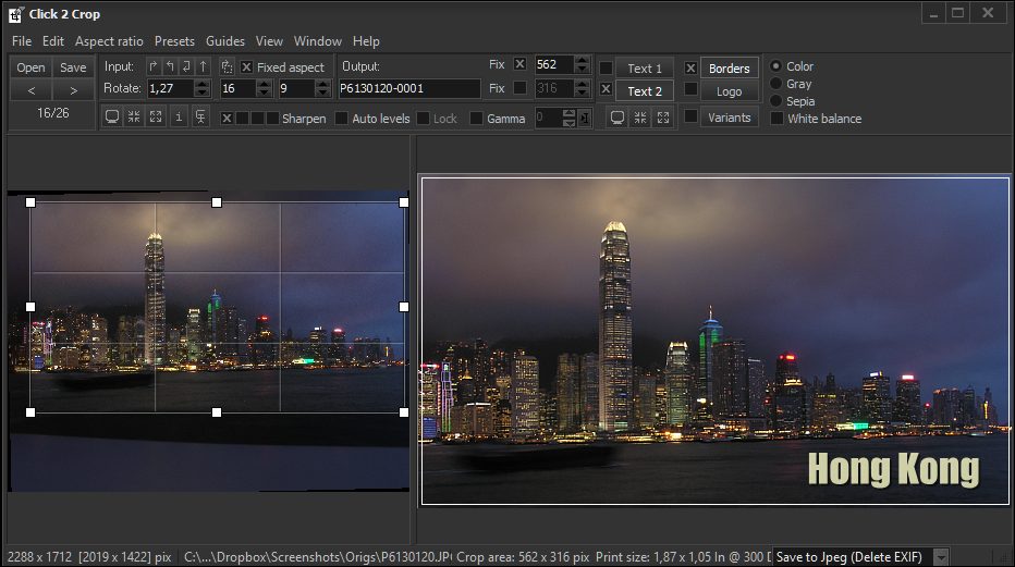 Click 2 Crop for Windows screenshot