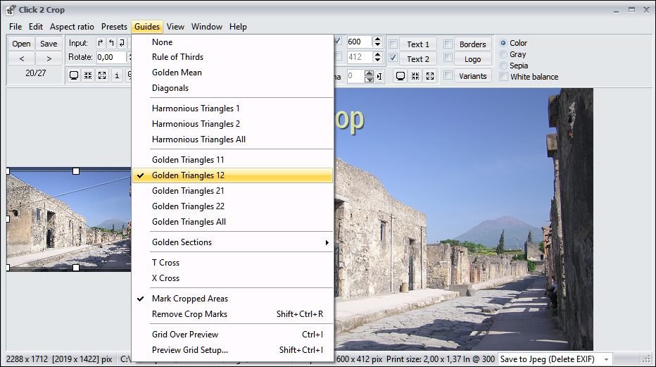 Click 2 Crop - Golden Triangles Composition Guides.