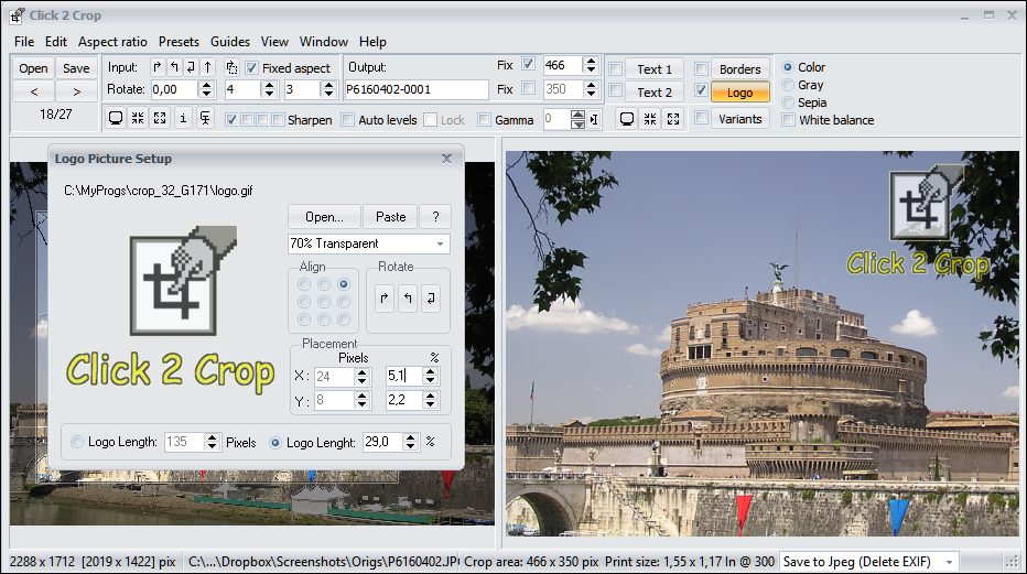 Click 2 Crop - Picture with Added Graphic Logo.